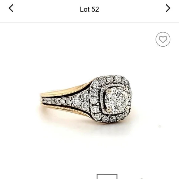 GenuineDiamond 14k Gold Halo Ring